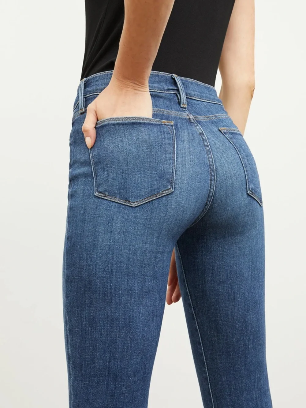 FRAME LE HIGH STRAIGHT BESTIA STRAIGHT FITTED DESIGNER JEANS SZ 28 - Picture 2 of 11